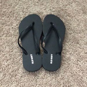 Black flip flops